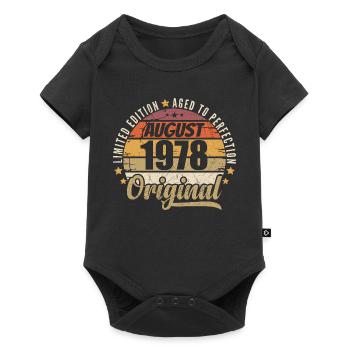 August 1978 Retro Vintage Geburtstag August 1978 - Baby Premium Kurzarmbody - Schwarz - Vorne