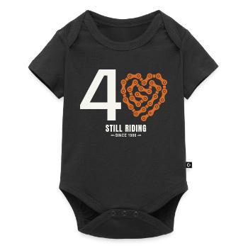 40 Jahre Fahrrad immer noch unterwegs Geburtstagsgeschenk - Baby Premium Kurzarmbody - Schwarz - Vorne