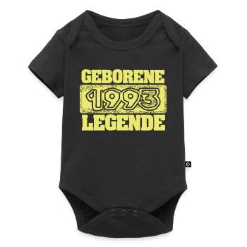 Geborene 1993 Legende - Baby Premium Kurzarmbody - Schwarz - Vorne