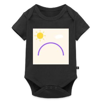 Lila Schleife in wenig Sonne - Baby Premium Kurzarmbody - Schwarz - Vorne