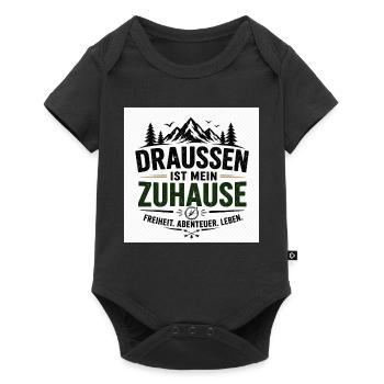 Draußen ist mein Zuhause – Outdoor-Statement - Baby Premium Kurzarmbody - Schwarz - Vorne