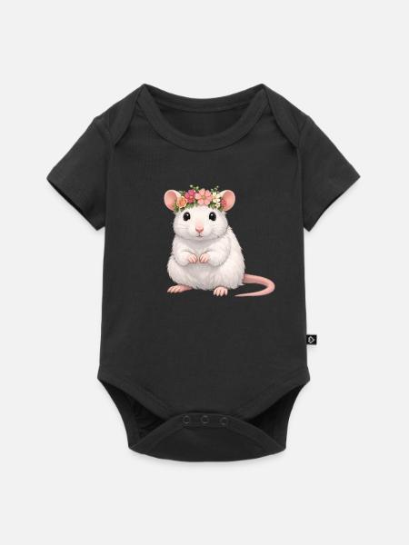 Ratte - Baby Premium Kurzarmbody - Schwarz