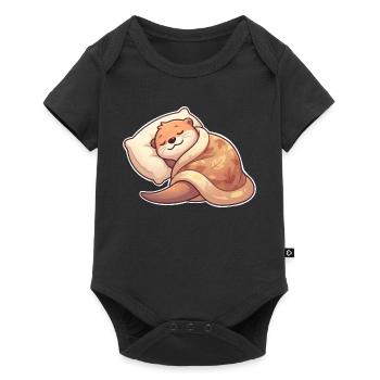 Schlafender Otter - Baby Premium Kurzarmbody - Schwarz - Vorne