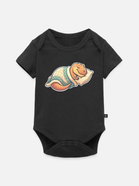 Schlafender Dinosaurier - Baby Premium Kurzarmbody - Schwarz