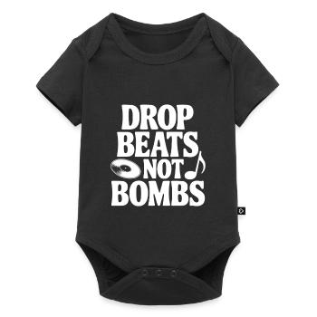 Drop Beats Not Bombs - Baby Premium Kurzarmbody - Schwarz - Vorne