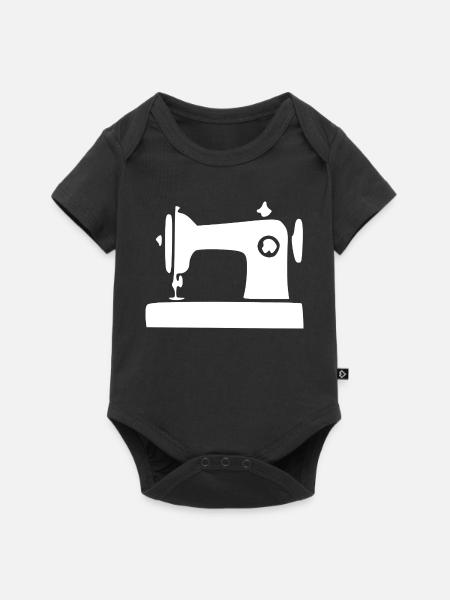 Nähmaschine Geschenk Näherin - Baby Premium Kurzarmbody - Schwarz