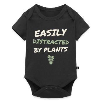 Facilement distrait par les plantes - Body à manches courtes Premium Bébé - noir - Devant