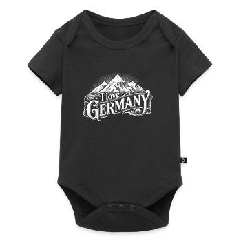 I love Germany, Logo weiss - Baby Premium Kurzarmbody - Schwarz - Vorne