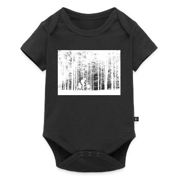Freiheit auf zwei Rädern – Radfahrer im Wald - Baby Premium Kurzarmbody - Schwarz - Vorne