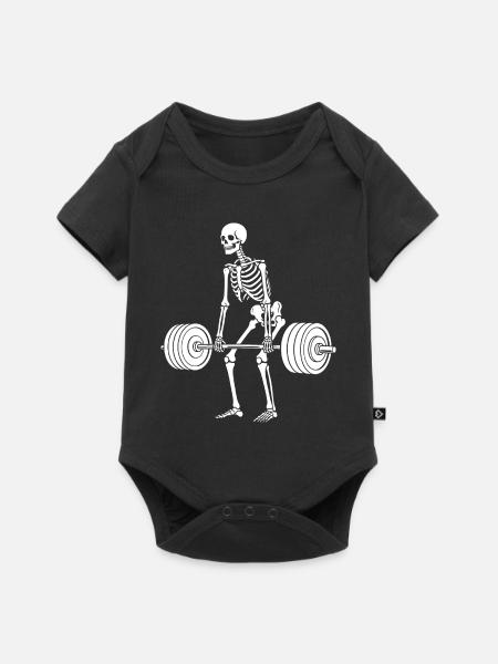 Skeleton-Gewichtheben - Baby Premium Kurzarmbody - Schwarz