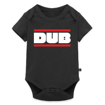 DUB Fettgedrucktes Wortzeichen mit roten Balken - Baby Premium Kurzarmbody - Schwarz - Vorne