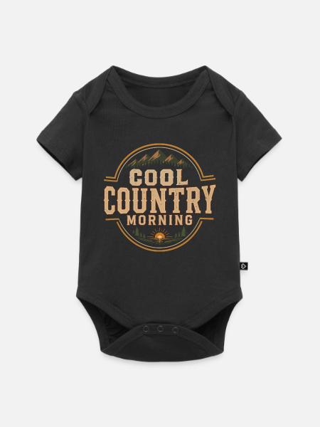 Morgenländliche Landschaft Rustikale Berge - Baby Premium Kurzarmbody - Schwarz