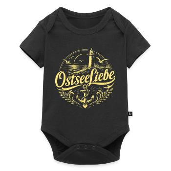 OstseeLiebe Leuchtturm Flair - Baby Premium Kurzarmbody - Schwarz - Vorne