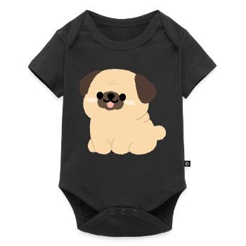Pug Plushie Charm - Baby Premium short-sleeve bodysuit - black - Front