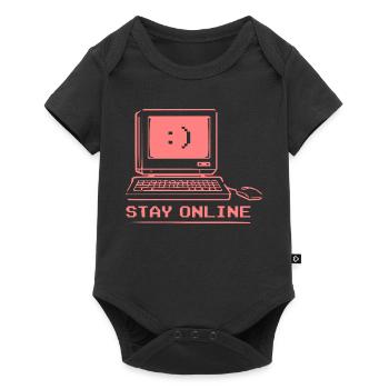 Stay Online Retro Computer - Baby Premium short-sleeve bodysuit - black - Front