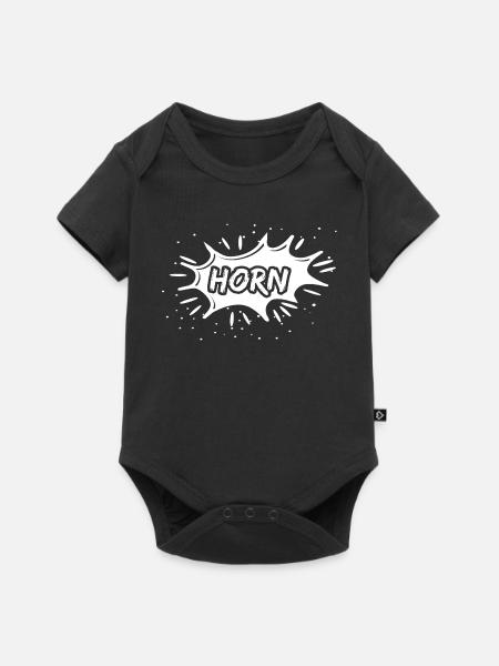 Horn als Geschenk - Baby Premium Kurzarmbody - Schwarz
