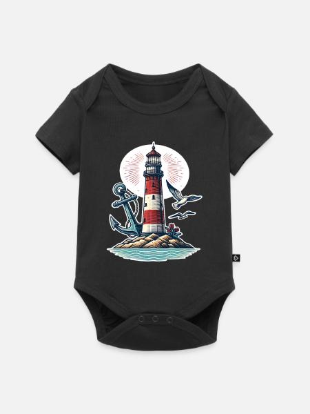 Leuchtturm - Baby Premium Kurzarmbody - Schwarz