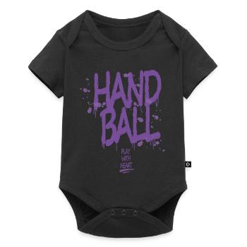 Handball Graffiti mit Herz - Baby Premium Kurzarmbody - Schwarz - Vorne