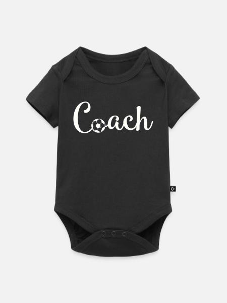 Coach Fußball Schriftlogo - Baby Premium Kurzarmbody - Schwarz