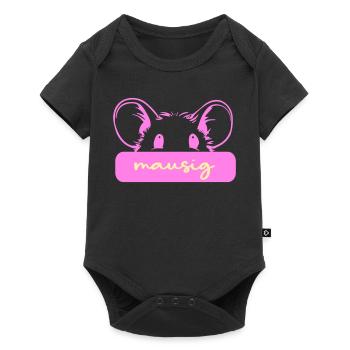 Souris mignonne - Body à manches courtes Premium Bébé - noir - Devant