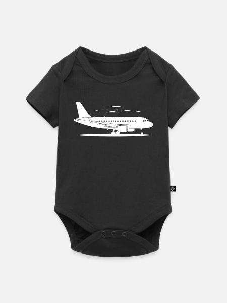 Flugzeug Skizze - Baby Premium Kurzarmbody - Schwarz