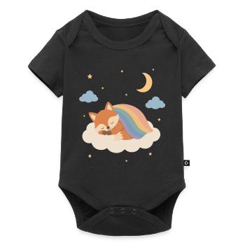 Sleeping fox under the rainbow - Baby Premium short-sleeve bodysuit - black - Front