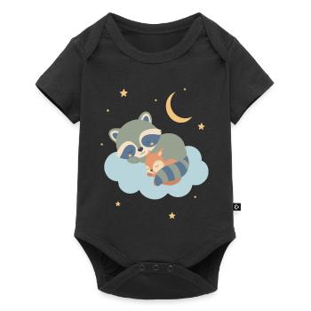 Raccoon and squirrel sleeping - Baby Premium short-sleeve bodysuit - black - Front