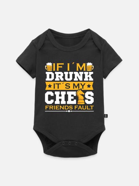 Schach Schachspieler Schachbrett - Baby Premium Kurzarmbody - Schwarz