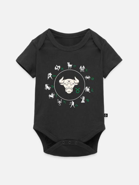 Sternzeichen Stier - Baby Premium Kurzarmbody - Schwarz