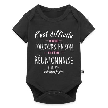 C Est Difficile D Avoir Toujours Raison Et D Et... - Body à manches courtes Premium Bébé - noir - Devant