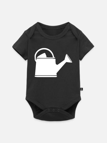 Gießkanne Garten Geschenk Gärtner - Baby Premium Kurzarmbody - Schwarz