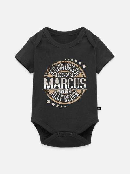 Marcus - Baby Premium Kurzarmbody - Schwarz
