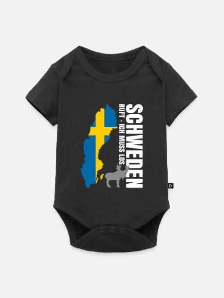 Schweden Auswandern - Baby Premium Kurzarmbody - Schwarz