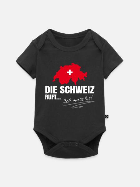 Schweiz Auswandern - Baby Premium Kurzarmbody - Schwarz