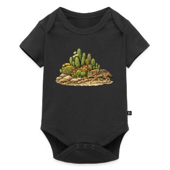 Cactus with Coyote - Baby Premium short-sleeve bodysuit - black - Front