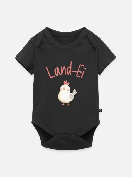 Landei Huhn Landleben Dorfkind - Baby Premium Kurzarmbody - Schwarz