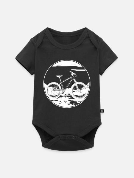 Mountainbiking Zeichnung - Baby Premium Kurzarmbody - Schwarz
