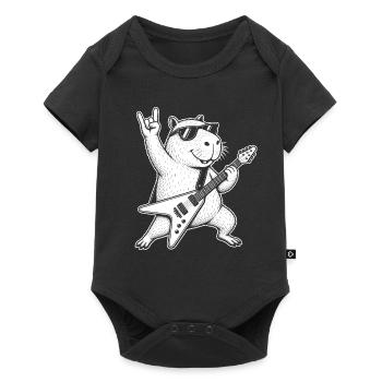 Capybara Rocker Capybara Metal Funny - Baby Premium short-sleeve bodysuit - black - Front