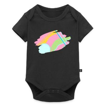 Design abstrait pastel - Body à manches courtes Premium Bébé - noir - Devant