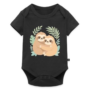 Cute Sloths: Cuddling in the Pastel Jungle - Baby Premium short-sleeve bodysuit - black - Front