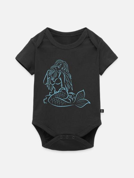 Meerjungfrau - Baby Premium Kurzarmbody - Schwarz