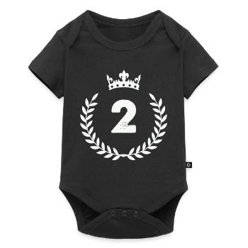 Number Two with Crown and Laurel - Baby Premium short-sleeve bodysuit - black - Front