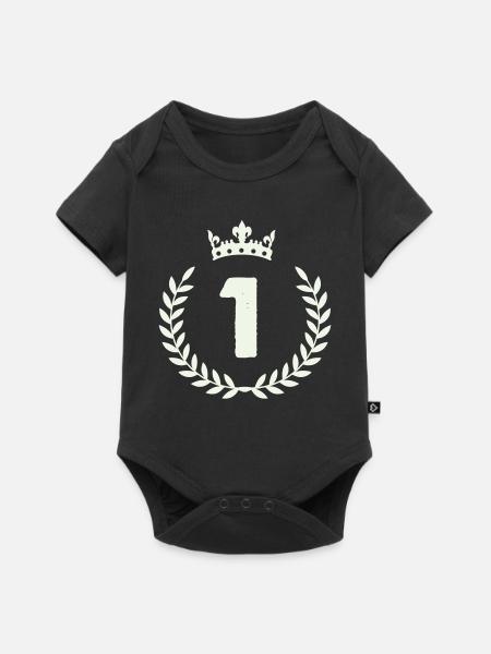 Siegerkranz Nummer Eins - Baby Premium Kurzarmbody - Schwarz