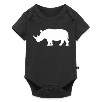 Rhino Silhouette Minimaliste - Body à manches courtes Premium Bébé - noir - Devant