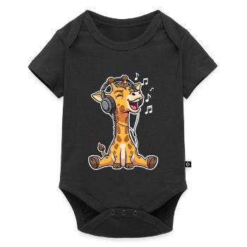 Musique Girafe - Body à manches courtes Premium Bébé - noir - Devant