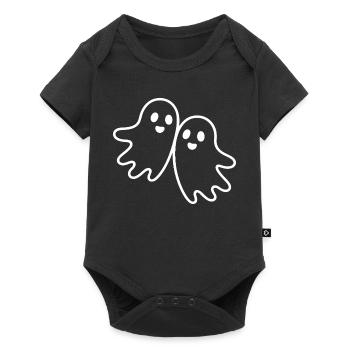 Two Friendly Ghosts Hugging - Baby Premium short-sleeve bodysuit - black - Front