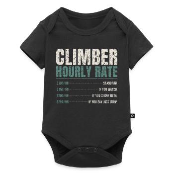 Climber Hourly Rate Funny - Baby Premium short-sleeve bodysuit - black - Front