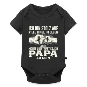 Stolz Vatersein: Nichts Überragt - Baby Premium Kurzarmbody - Schwarz - Vorne
