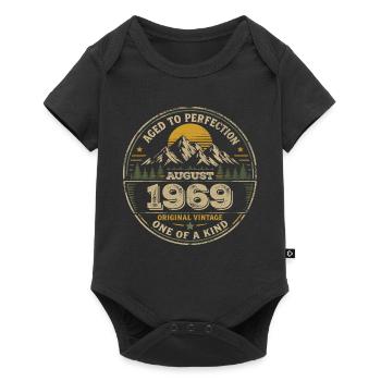 1969 August Birthday Gift Vintage 1969 - Baby Premium short-sleeve bodysuit - black - Front