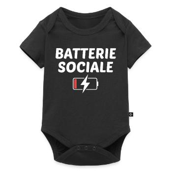 Batterie sociale à 0% - Body à manches courtes Premium Bébé - noir - Devant